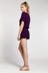 GAUZE SURPLICE ROMPER