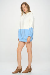 COLOR BLOCK HOODIE DRESS