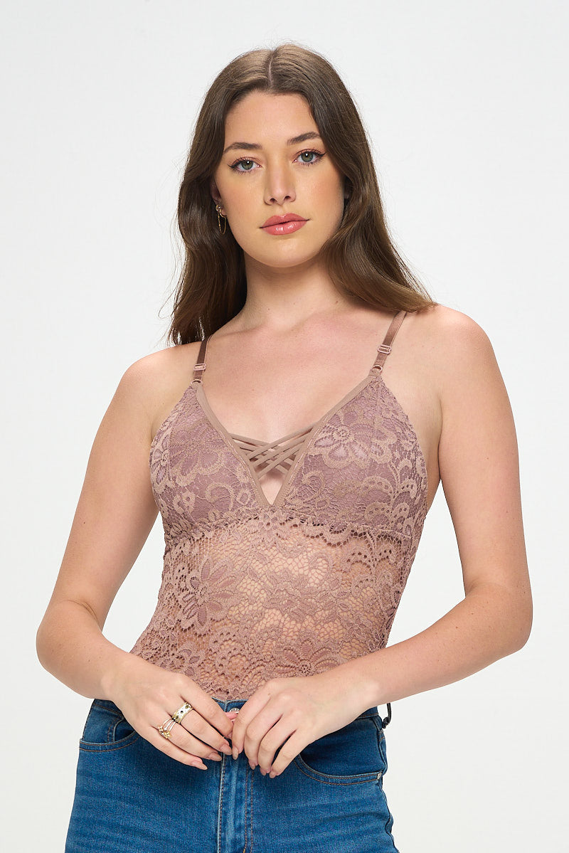 AMANDA SHEER LACE BODYSUIT