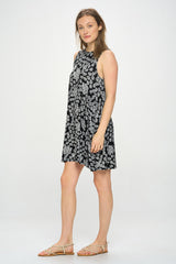 AUDREY PRINT SLEEVELESS KNIT DRESS