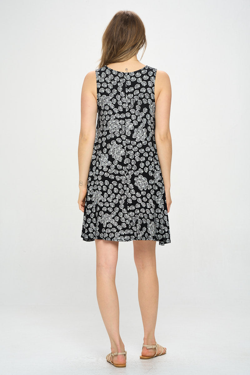 AUDREY PRINT SLEEVELESS KNIT DRESS