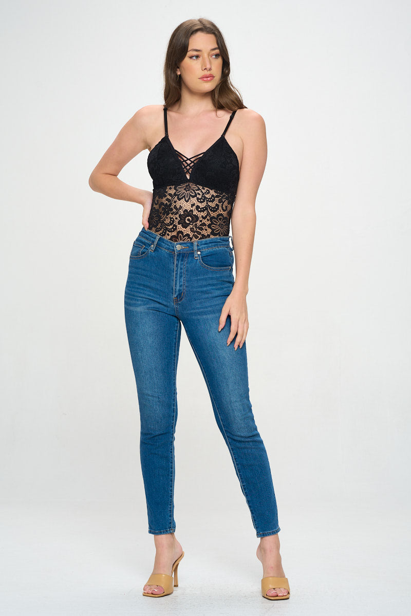 AMANDA SHEER LACE BODYSUIT