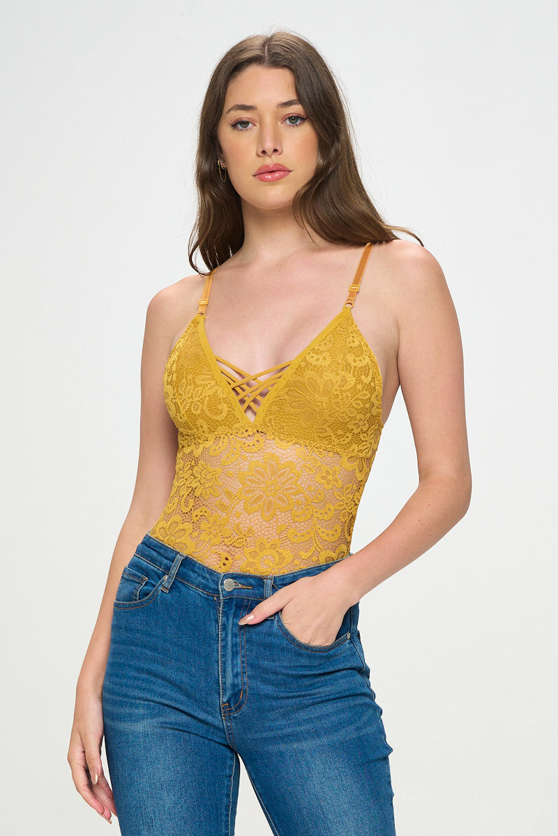 AMANDA SHEER LACE BODYSUIT