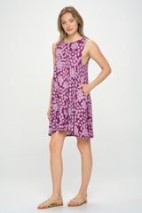 AUDREY PRINT SLEEVELESS KNIT DRESS