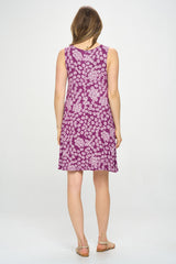 AUDREY PRINT SLEEVELESS KNIT DRESS
