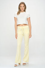 VELOUR FLARE LEGGED PANTS