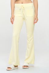 VELOUR FLARE LEGGED PANTS