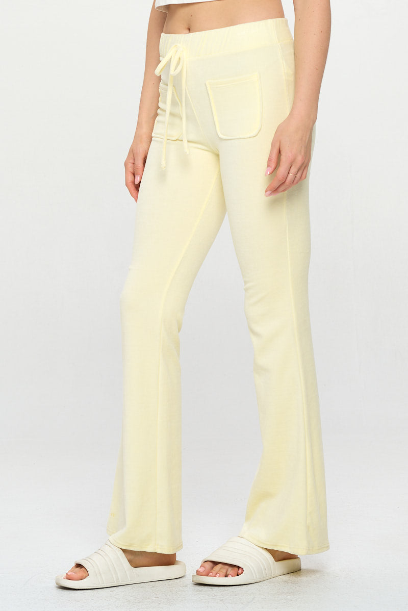 VELOUR FLARE LEGGED PANTS