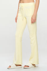 VELOUR FLARE LEGGED PANTS