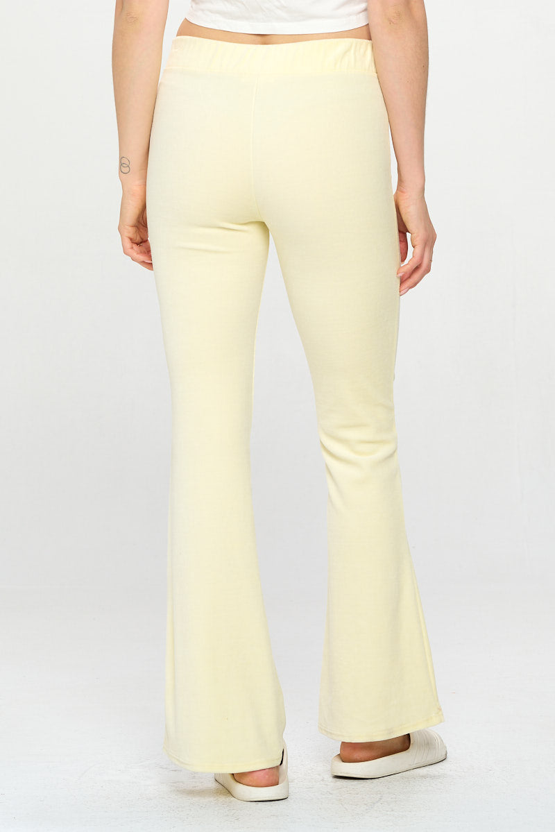 VELOUR FLARE LEGGED PANTS