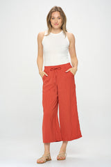 ELASTIC WAIST PIN STRIPE PANT