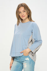 STRIPE BACK SWEATSHIRT