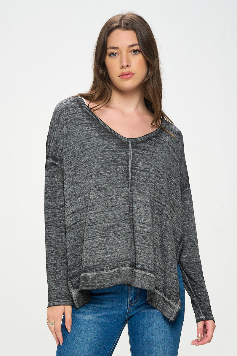 SIDE SPLIT BURNOUT TEE