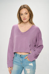 V NECK LONG SLEEVE TOP