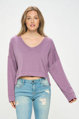 V NECK LONG SLEEVE TOP