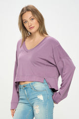 V NECK LONG SLEEVE TOP