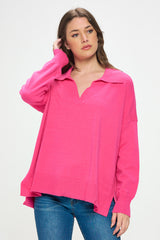 COLLARED TUNIC SWEATER