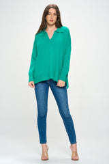 COLLARED TUNIC SWEATER
