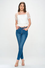 DOTTED PUFF SLEEVE TOP