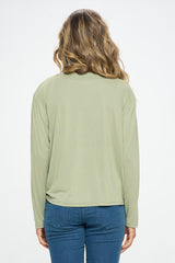 SLINKY KNIT LONG SLEEVE TEE WITH SIDE TIE