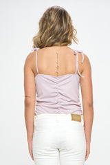 KNIT BODYSUIT WITH CINCH FRONT