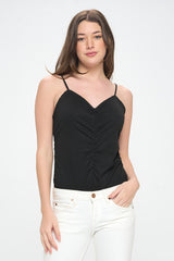 KNIT BODYSUIT WITH CINCH FRONT