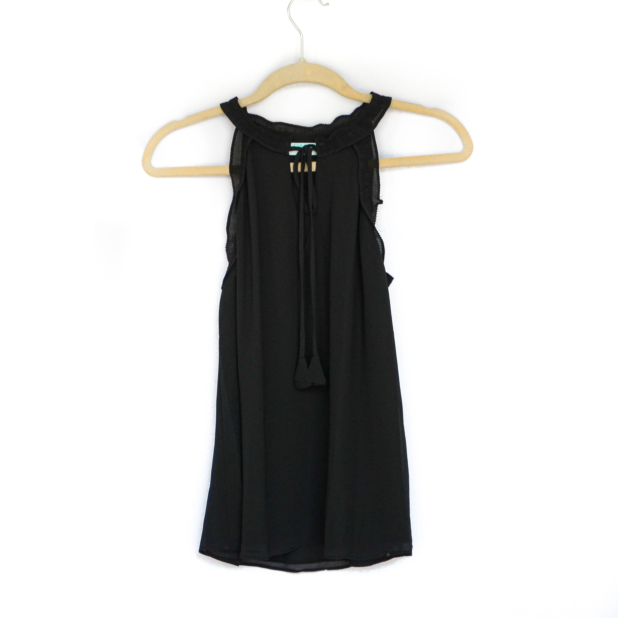PLEATED DETAIL TIE NECK TANK