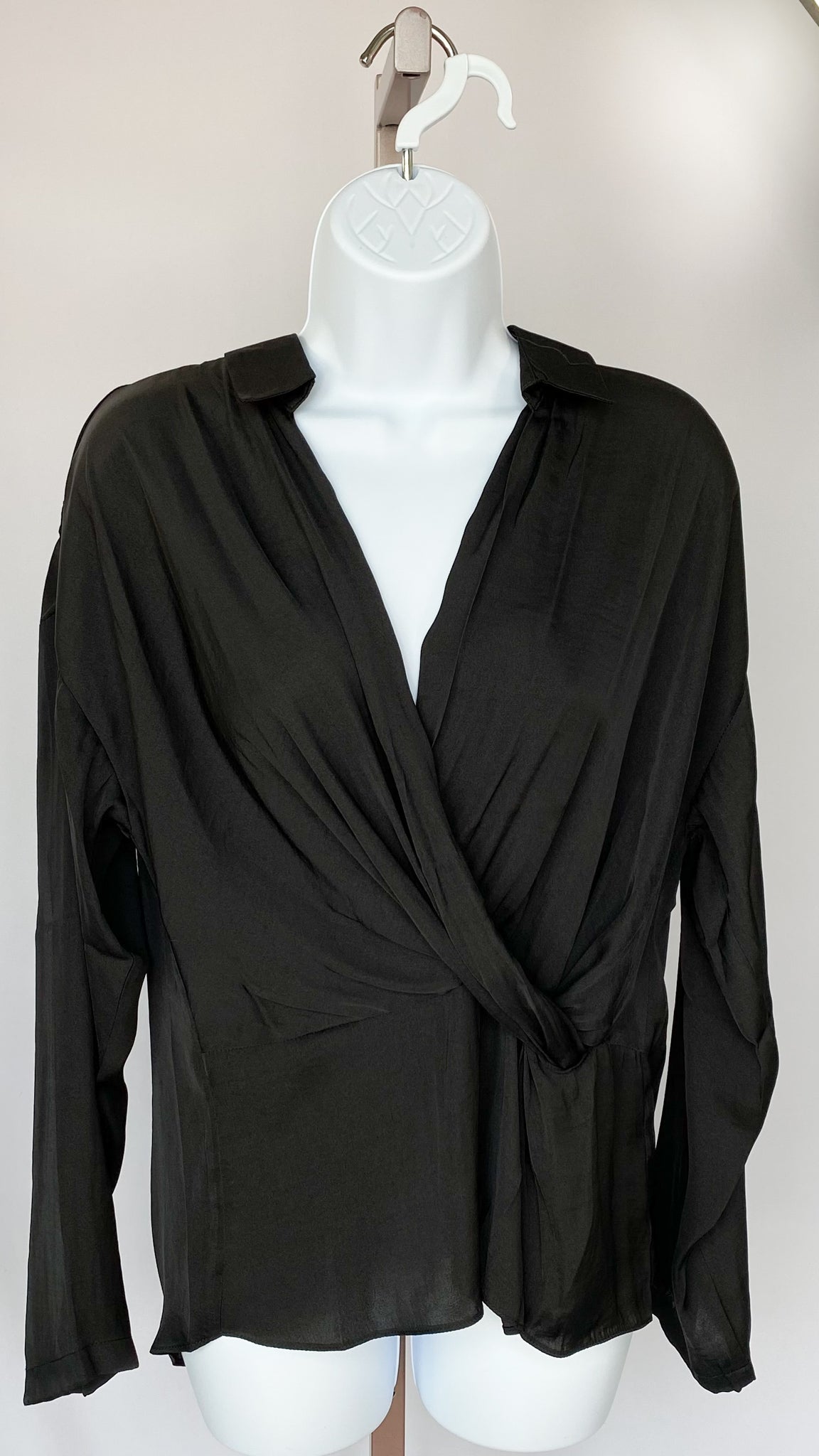 LONG SLEEVE TWIST FRONT BLOUSE