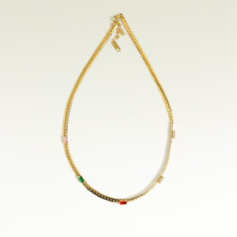ELVIDA COLORED STONE NECKLACE