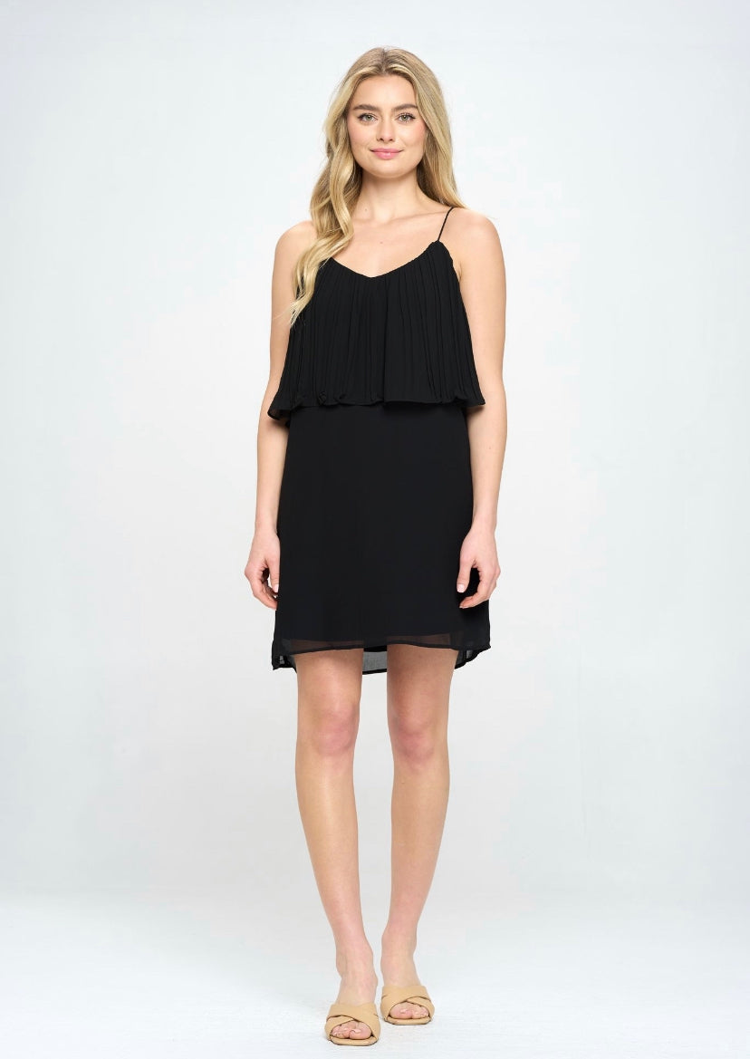 Pleated overlay dress outlet
