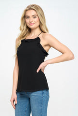 HALTER CAMI WITH RUFFLE