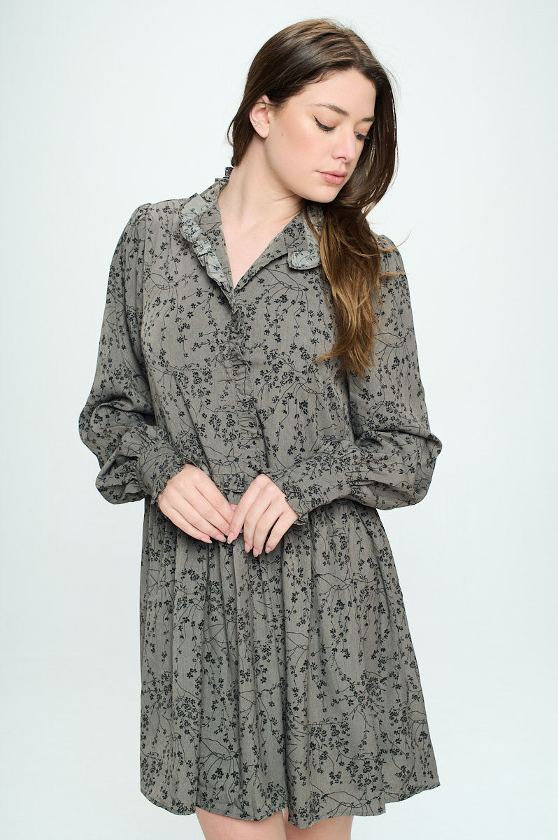 PRINTED BABY DOLL DRESS