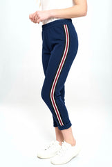 FRENCH TERRY CUFFED PANT WITH SIDE STRIPE