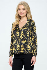 CHAIN PRINT BLOUSE