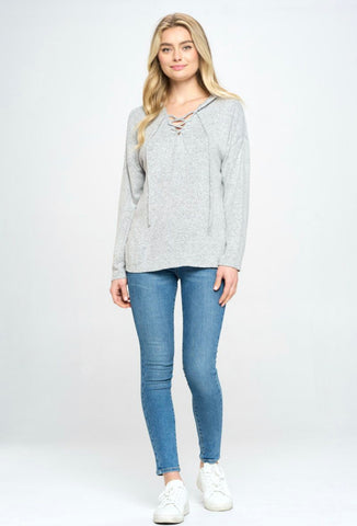 SUPER SOFT LACE UP HOODIE