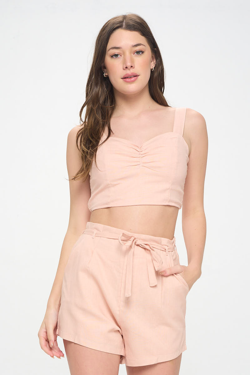LINEN CROP TOP