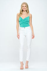 SLINKY KNIT SURPLICE BODYSUIT