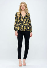 CHAIN PRINT BLOUSE