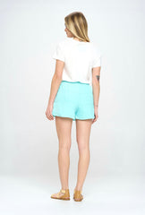SILKY TIE WAIST SHORTS