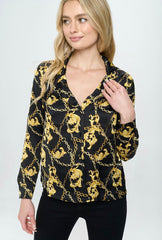 CHAIN PRINT BLOUSE