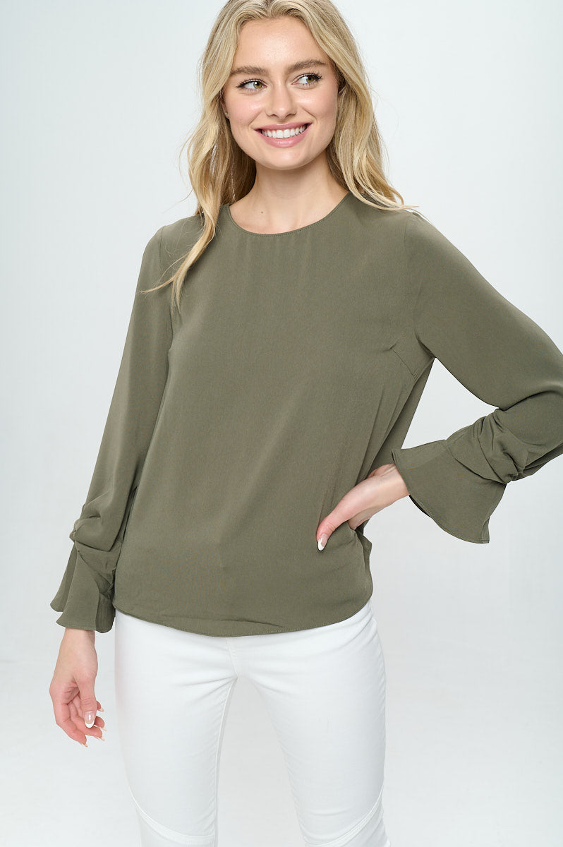 TIE LONG SLEEVE BLOUSE