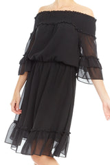 OFF SHOULDER MIDI DRESS